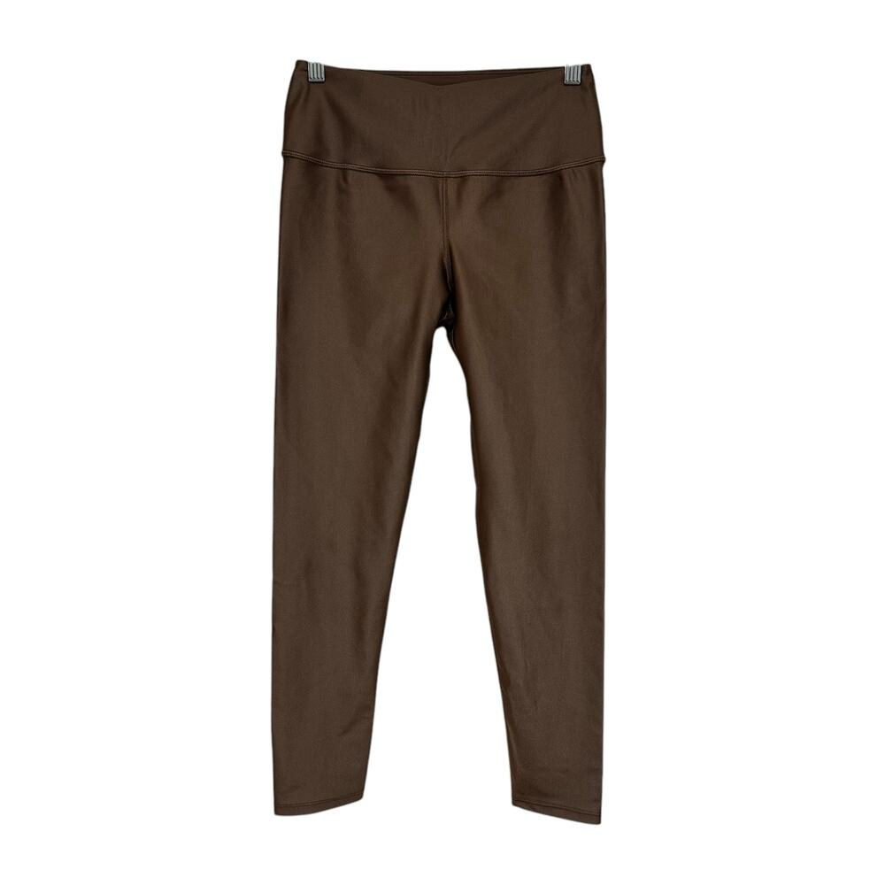 Noli Sz Medium Liquid Legging Cafe Brown Shimmer Sporty Athleisure Activewear